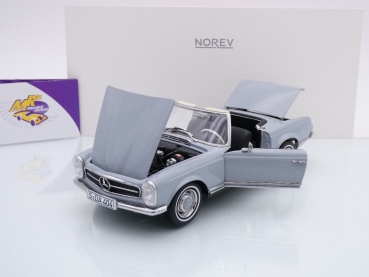 Preview: Norev 183990 # Mercedes-Benz 230 SL Cabriolet Baujahr 1963 " hellgrau" 1:18