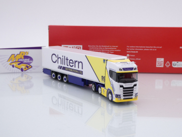 Preview: Herpa 316712 # Scania CS 20 HD 6x2 Kühlkoffer-Sattelzug " Chiltern LTD " 1:87