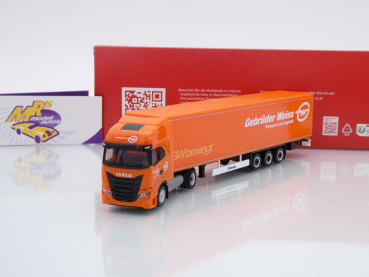 Herpa 317344 # Iveco S-Way LNG Koffer-Sattelzug 15m " Gebrüder Weiss " 1:87