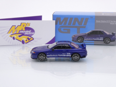 Preview: TSM MINI GT MGT00589-R # Nissan Skyline GT-R RHD dunkelblau " Top Secret " 1:64