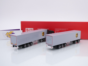 Preview: Herpa 317009 # Scania CR 20 HD mit zwei Koffer-Aufliegern " UPS Spanien " 1:87