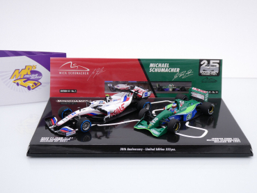 Minichamps 512213247 # 2er Set 30th Aniversary Belgien GP 1991 # 2021 " Michael Schumacher - Mick Schumacher " 1:43