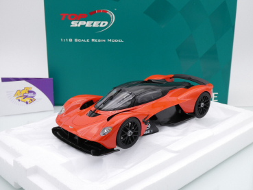 Top Speed TS0505 # Aston Martin Valkyrie Baujahr 2021 " Maximum Orange Carbon " 1:18
