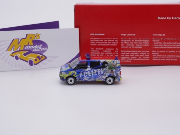 Preview: Herpa 096348 # Volkswagen T6 Bus " Polizei Sachsen-Anhalt Infomobil " 1:87 NEU