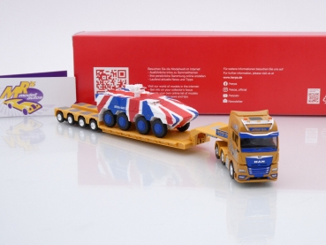Preview: Herpa 316439 # MAN TGX GX 6x2 Tieflade-Sattelzug " Spedition Steinle " 1:87