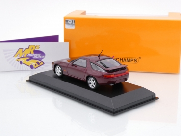 Preview: Maxichamps 940068104 # Porsche 928 GTS Baujahr 1991 " dunkelrotmetallic " 1:43