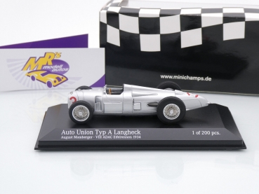 Preview: Minichamps 410342003 # Auto Union Typ A Langheck Eifelrennen 1934 " Momberger " 1:43