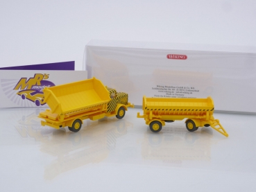 Preview: Wiking 0675 06 # Büssing 8000 Kipperhängerzug Baujahr 1950-56 " gelb-schwarz " 1:87