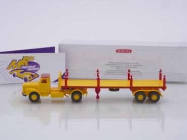 Preview: Wiking 0518 44 # Scania Rungensattelzug Baujahr 1974-80 " signalgelb-rot " 1:87