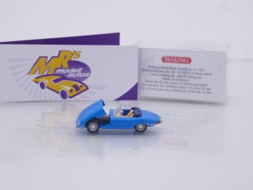 Preview: Wiking 0817 07 # Jaguar E-Type Roadster offen Baujahr 1961-67 " blau " 1:87