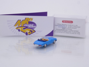 Preview: Wiking 0817 07 # Jaguar E-Type Roadster offen Baujahr 1961-67 " blau " 1:87