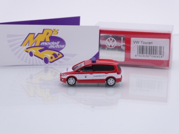 Preview: Herpa 092616 # VW Touran II Baujahr 2016 rot-weiß " Feuerwehr Nürnberg - 112 " 1:87