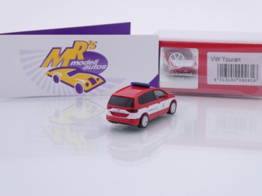 Preview: Herpa 092616 # VW Touran II Baujahr 2016 rot-weiß " Feuerwehr Nürnberg - 112 " 1:87