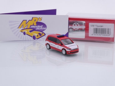 Preview: Herpa 092616 # VW Touran II Baujahr 2016 rot-weiß " Feuerwehr Nürnberg - 112 " 1:87