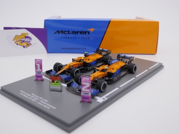 Spark S7694 # 2er Set McLaren MCL35M Winner & 2nd. Italien GP 2021 1:43 Limiert auf 1000 Stück !!