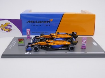 Preview: Spark S7694 # 2er Set McLaren MCL35M Winner & 2nd. Italien GP 2021 1:43 Limiert auf 1000 Stück !!