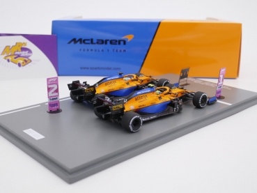 Preview: Spark S7694 # 2er Set McLaren MCL35M Winner & 2nd. Italien GP 2021 1:43 Limiert auf 1000 Stück !!