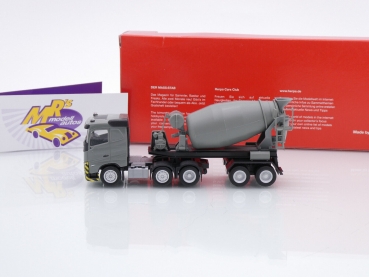 Preview: Herpa 316224 # Volvo FH GL FD 6x2 Betonmischer-Sattelzug " grau-gelb " 1:87