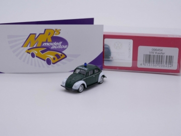 Herpa 096454 # Volkswagen Käfer Einsatzfahrzeug grün-weiß " Polizei " 1:87 NEU