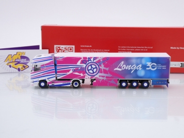 Preview: Herpa 315357 # DAF XG+ Kühlkoffer-Sattelzug " 30 Jahre Longa - Italien " 1:87