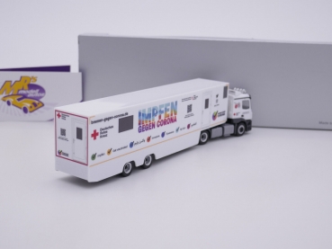 Preview: Herpa 949514 # Mercede Benz Actros Space Koffer-SZ DRK Bremen / Impfmobil 1:87