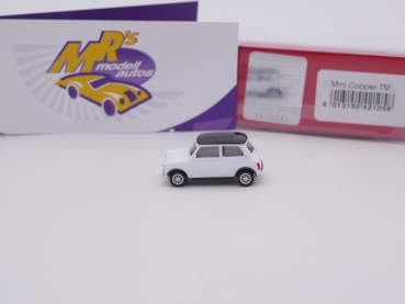 Preview: Herpa 421058 # Mini Cooper Klassik PKW in " weiß mit schwarzem Dach " 1:87 NEU