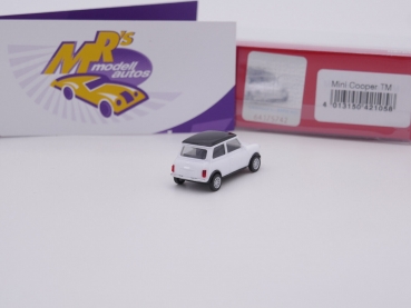 Preview: Herpa 421058 # Mini Cooper Klassik PKW in " weiß mit schwarzem Dach " 1:87 NEU