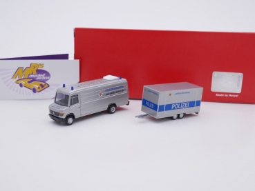 Herpa 941372 # Mercedes Benz Vario m. Anhänger Polizei Hannover Interschutz 1:87