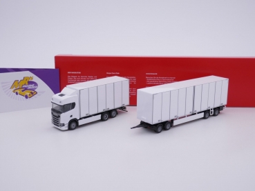 Herpa 315319 # Scania CS 20 HD Schwedencombi Baujahr 2020 " weiß-schwarz " 1:87
