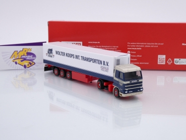 Preview: Herpa 316736 # Scania 143 Streamline 2/3-achs Kühlkoffer-Sattelzug " Wolter Koops " 1:87