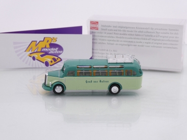 Preview: Busch 41012 # Mercedes-Benz O 3500 Reisebus dunkelgrün-hellgrün " Halver " 1:87