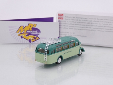 Preview: Busch 41012 # Mercedes-Benz O 3500 Reisebus dunkelgrün-hellgrün " Halver " 1:87
