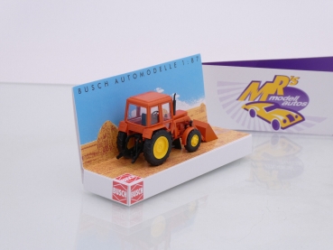 Preview: Busch 51315 # Belarus MTS-82 Frontladertraktor mit Schaufel Baujahr 1983 " orange " 1:87
