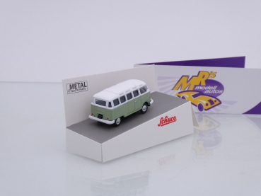 Preview: Schuco 26707 # Volkswagen VW T1 Samba Bus Baujahr 1954 " weiß-grün " 1:87