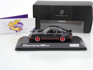 Preview: Spark WAP0201160PRS2 # Porsche 911 Carrera RS 2.7 Baujahr 1973 " schwarz-rot " 1:43