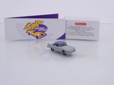 Preview: Wiking 0128 02 # DKW 1000 Spezial Sportcoupe Baujahr 1958-65 " kreidegrau-brillantblau " 1:87