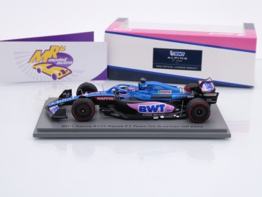 Preview: Spark S8555 # Alpine A522 BWT F1 Nr.14 5ter Platz Brasilien GP 2022 " Fernando Alonso " 1:43