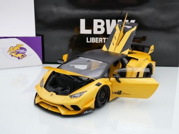 Preview: AUTOart 79127 #  Liberty Walk LB Silhouette Lamborghini Huracan GT " gelbmetallic-schwarz " 1:18