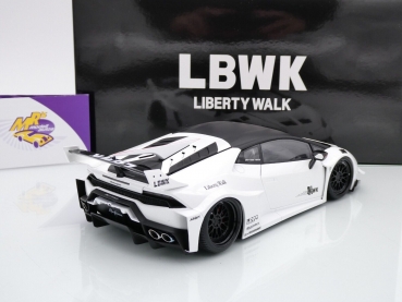 Preview: AUTOart 79125 #  Liberty Walk LB Silhouette Lamborghini Huracan GT " weiß-schwarz " 1:18