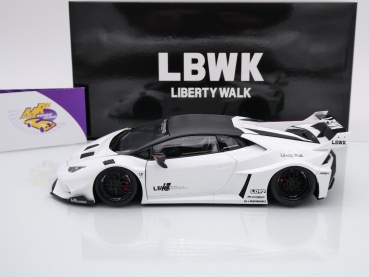 Preview: AUTOart 79125 #  Liberty Walk LB Silhouette Lamborghini Huracan GT " weiß-schwarz " 1:18