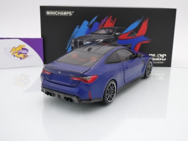 Preview: Minichamps 113020123 # BMW M4 Competition Coupe Baujahr 2020 " dunkelblaumetallic " 1:18