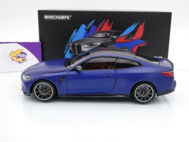 Preview: Minichamps 113020123 # BMW M4 Competition Coupe Baujahr 2020 " dunkelblaumetallic " 1:18