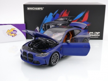 Preview: Minichamps 113020123 # BMW M4 Competition Coupe Baujahr 2020 " dunkelblaumetallic " 1:18