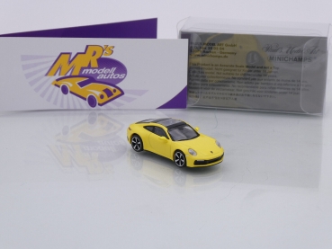 Preview: Minichamps 870068322 # Porsche 911 Carrera 4S Baujahr 2019 " gelb " 1:87