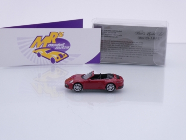 Preview: Minichamps 870068332 # Porsche 911 Carrera 4S Cabriolet Baujahr 2019 " dunkelrot " 1:87