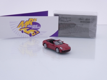 Preview: Minichamps 870068332 # Porsche 911 Carrera 4S Cabriolet Baujahr 2019 " dunkelrot " 1:87