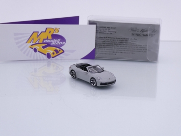 Preview: Minichamps 870068330 # Porsche 911 Carrera 4S Cabriolet Baujahr 2019 " hellgrau " 1:87