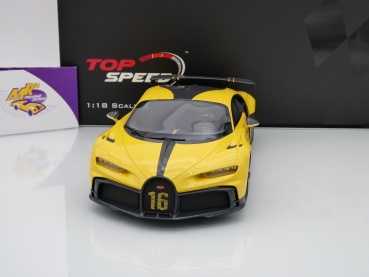 Preview: Top Speed TS0388 # Bugatti Chiron Pur Sport Baujahr 2020 " gelb-carbon " 1:18