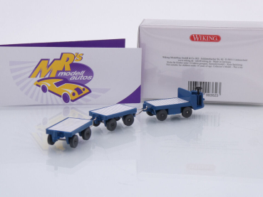 Preview: Wiking 1160 04 # Elektrokarren mit Anhängern Baujahr 1956-69 " grünblau " 1:87