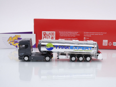 Preview: Herpa 316514 # Scania CR20 Lebensmittelchromtank-Sattelzug " Tank Expert " 1:87